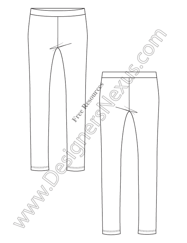 005 Fashion Flat Sketch of a women's leggins
