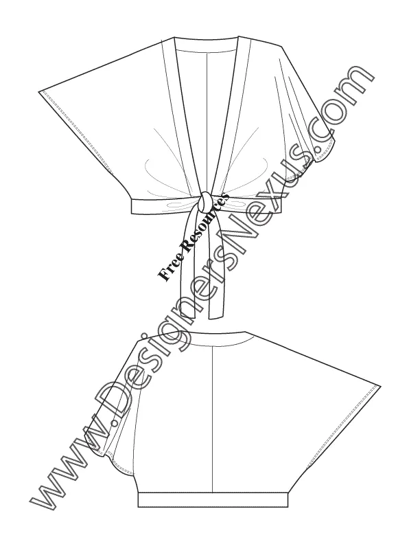 010 Fashion Flat Sketch of a women's dolman top.