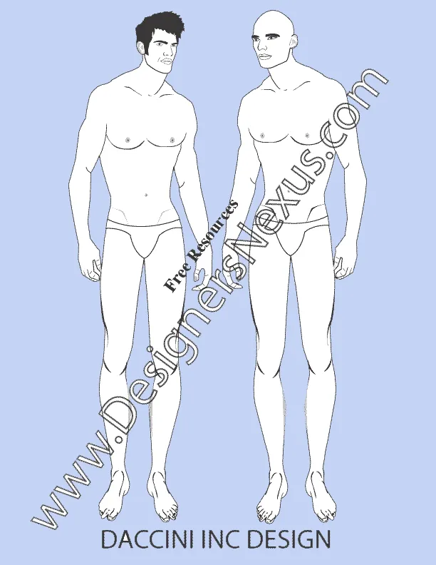 Male Fashion Figure Template - Etsy