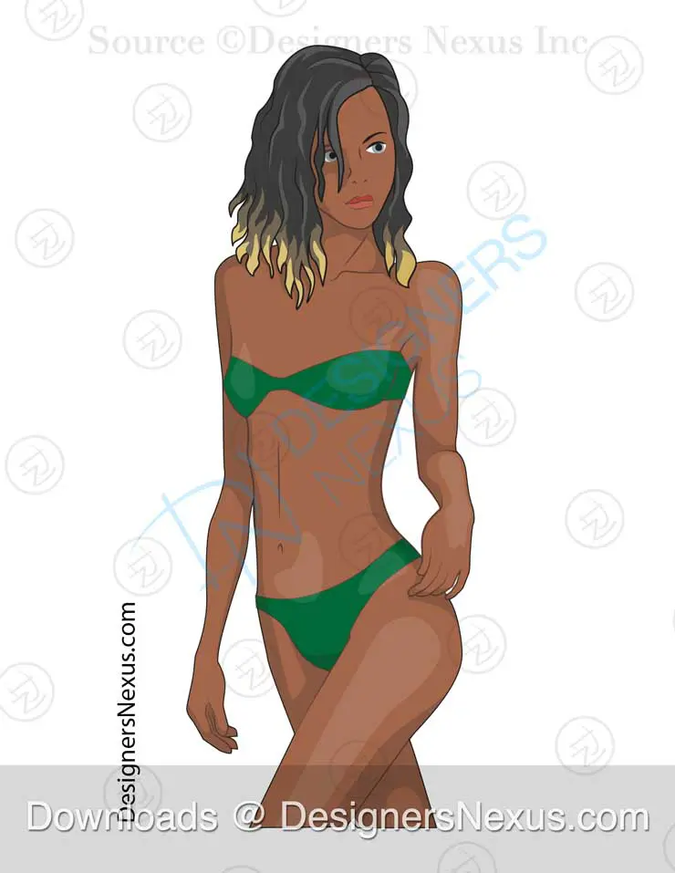 030 rendered female fashion croqu of upper body - group 16