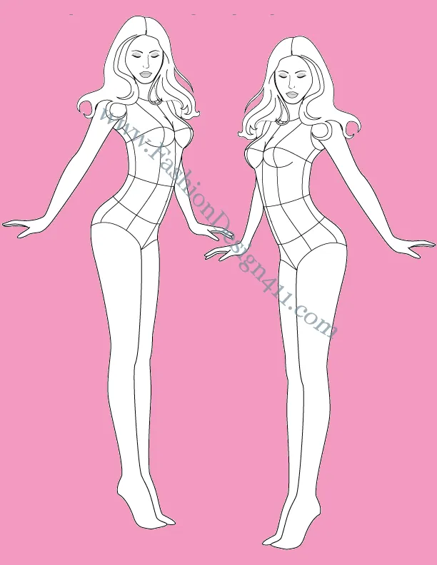 Female Fashion Croqui Templates