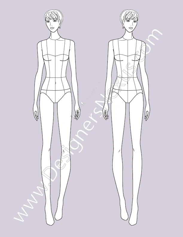 Female Fashion Croqui Templates