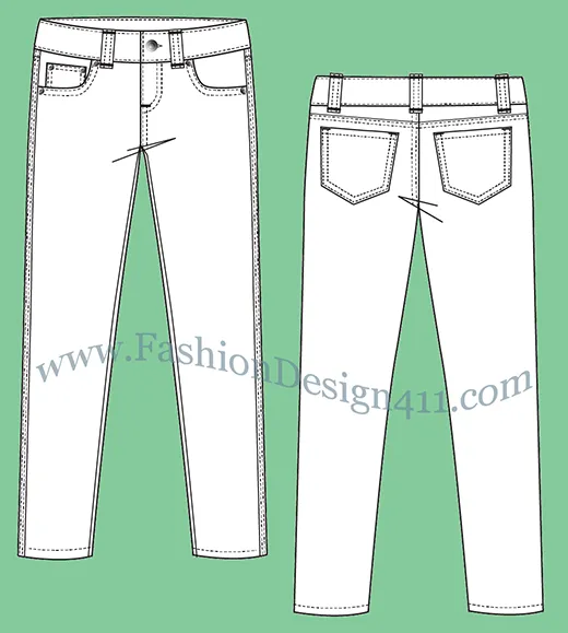 Flat Fashion Sketch Pants 059 – FashionDesign411